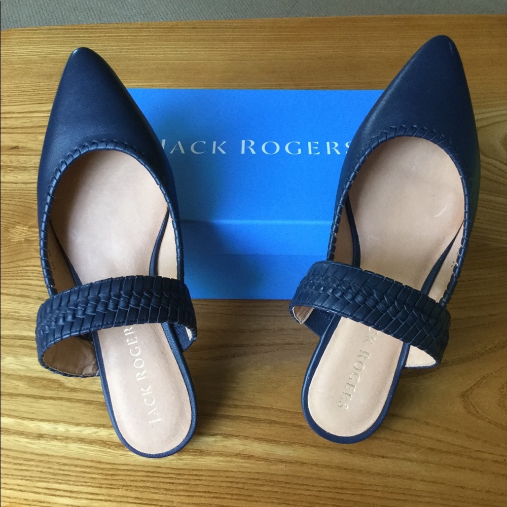 Jack Rogers new navy leather mule